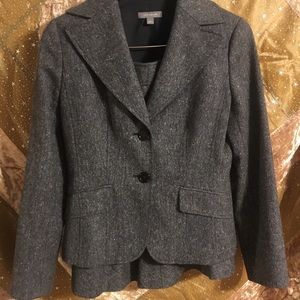 Ann taylor gray skirt and jacket set